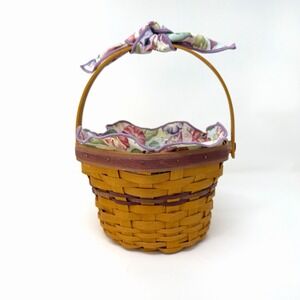 Longaberger 2000 May Series Morning Glory Basket Set Liner Protector USA